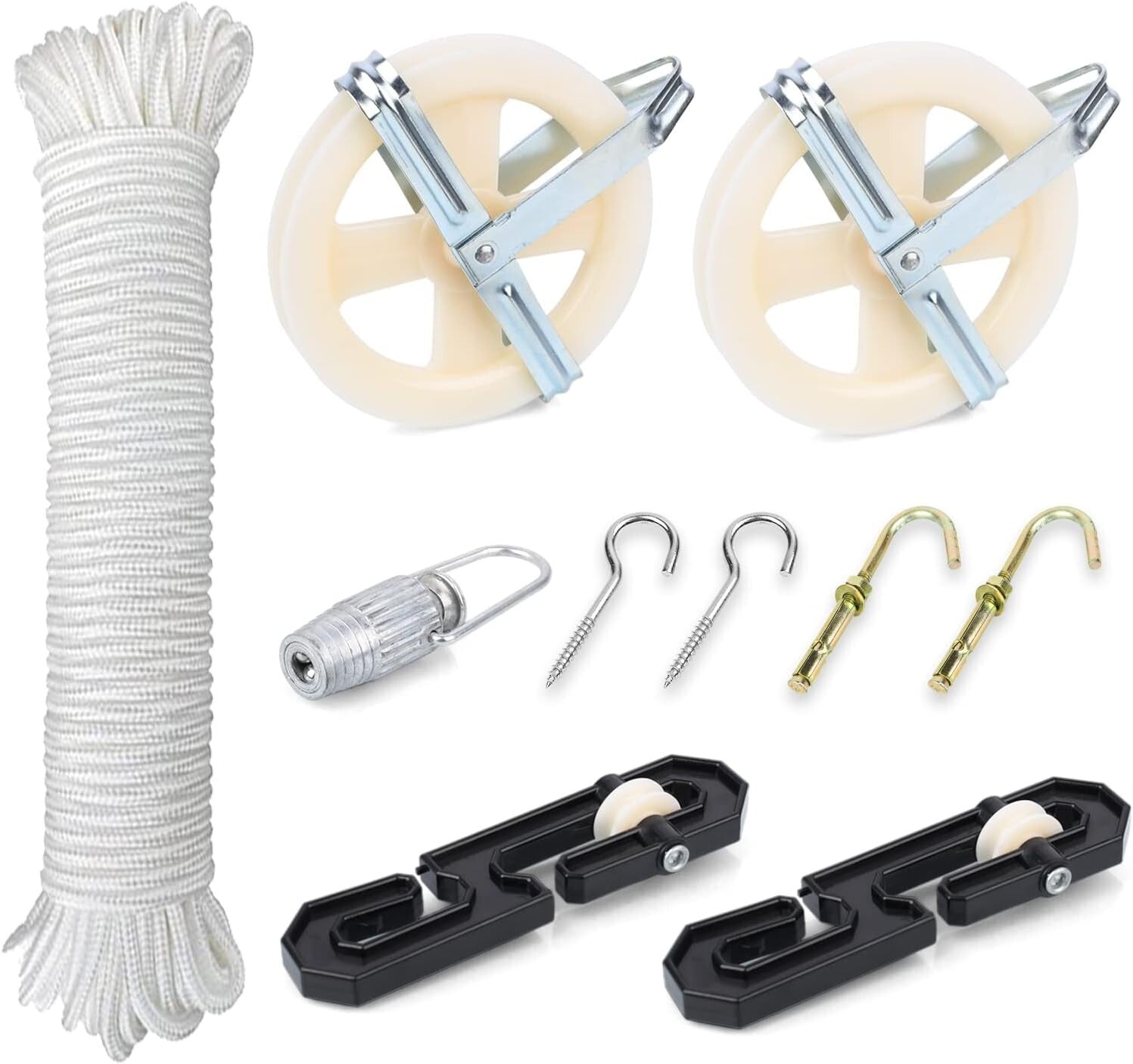 150ft Nylon Clothesline Pulley Kit - Rust-Resistant for Ultimate Outdoor Drying
