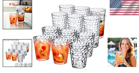 12-Piece Plastic Tumbler Set - Dishwasher-Safe, Reusable Drinkware for Parties