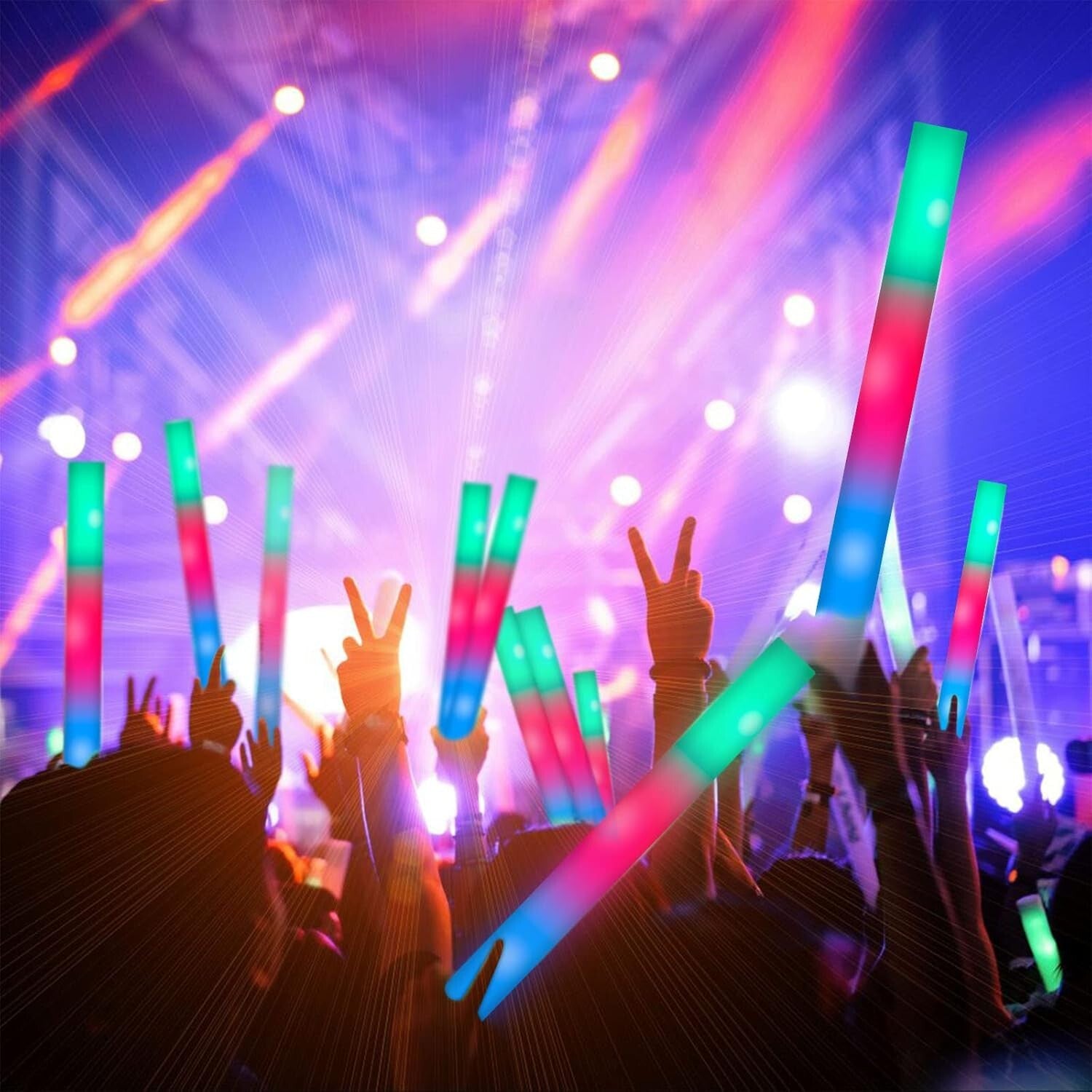Eco-Friendly 105 PCS Foam Glow Sticks - Perfect for Raves, Concerts & More