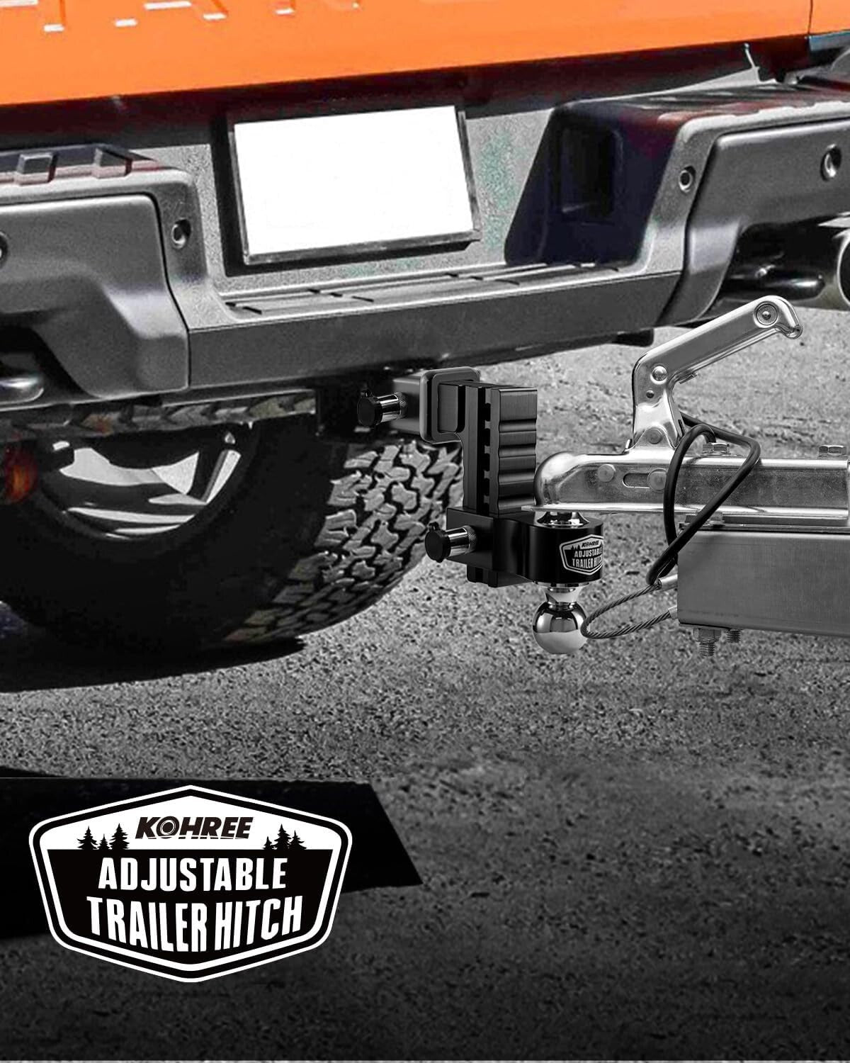 High-Strength 6" Adjustable Tow Hitch for RVs & Trailers - Locking Pin Included