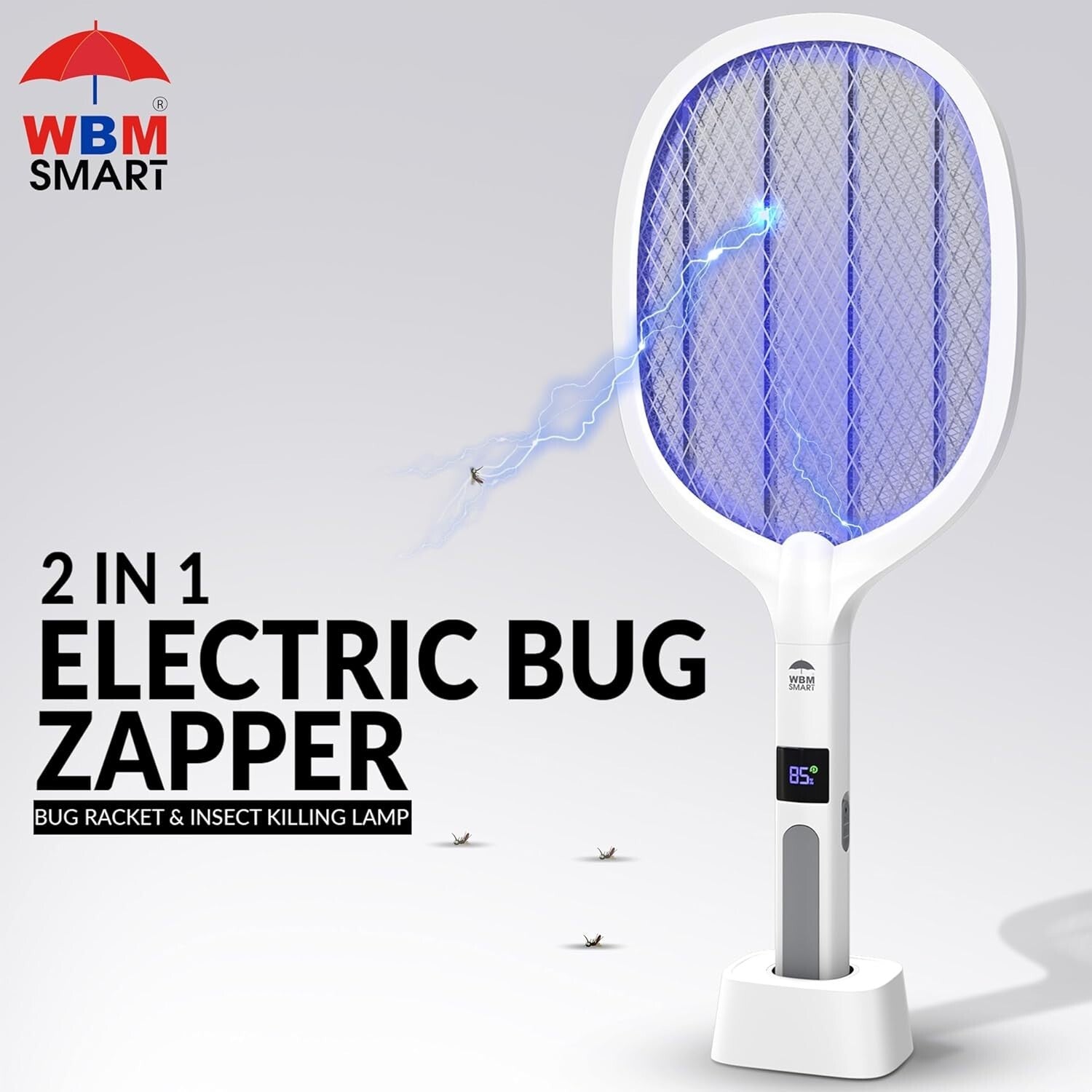 2-in-1 Electric Bug Zapper & Fly Swatter with Triple Safety Mesh, Pack of 2
