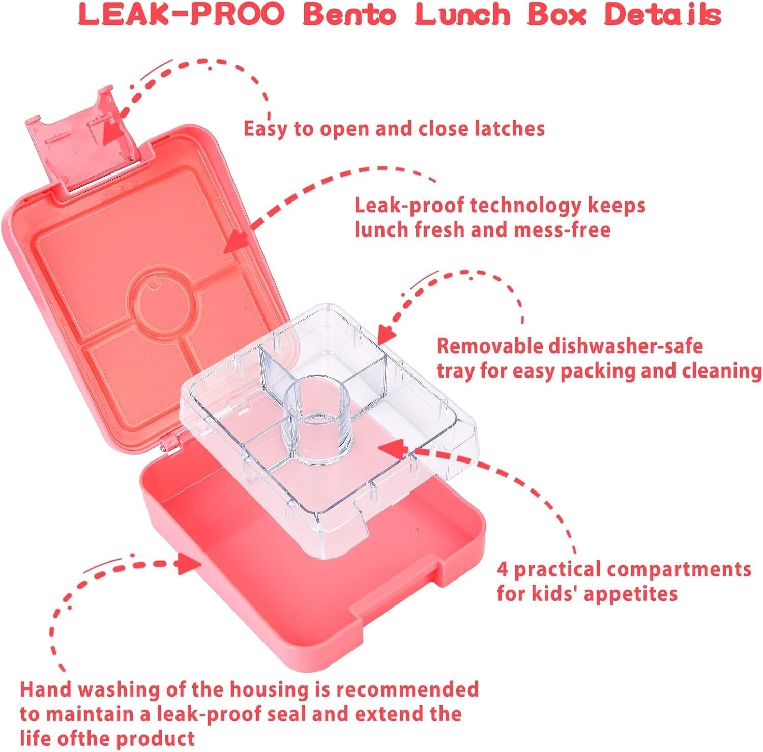 4-Compartment Kids Bento Box with Matching Insulated Lunch Bag & Soup Jar