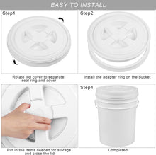 Load image into Gallery viewer, Set of 4 Reusable 5-Gallon Bucket Seal Lids - Airtight Food Storage Solution