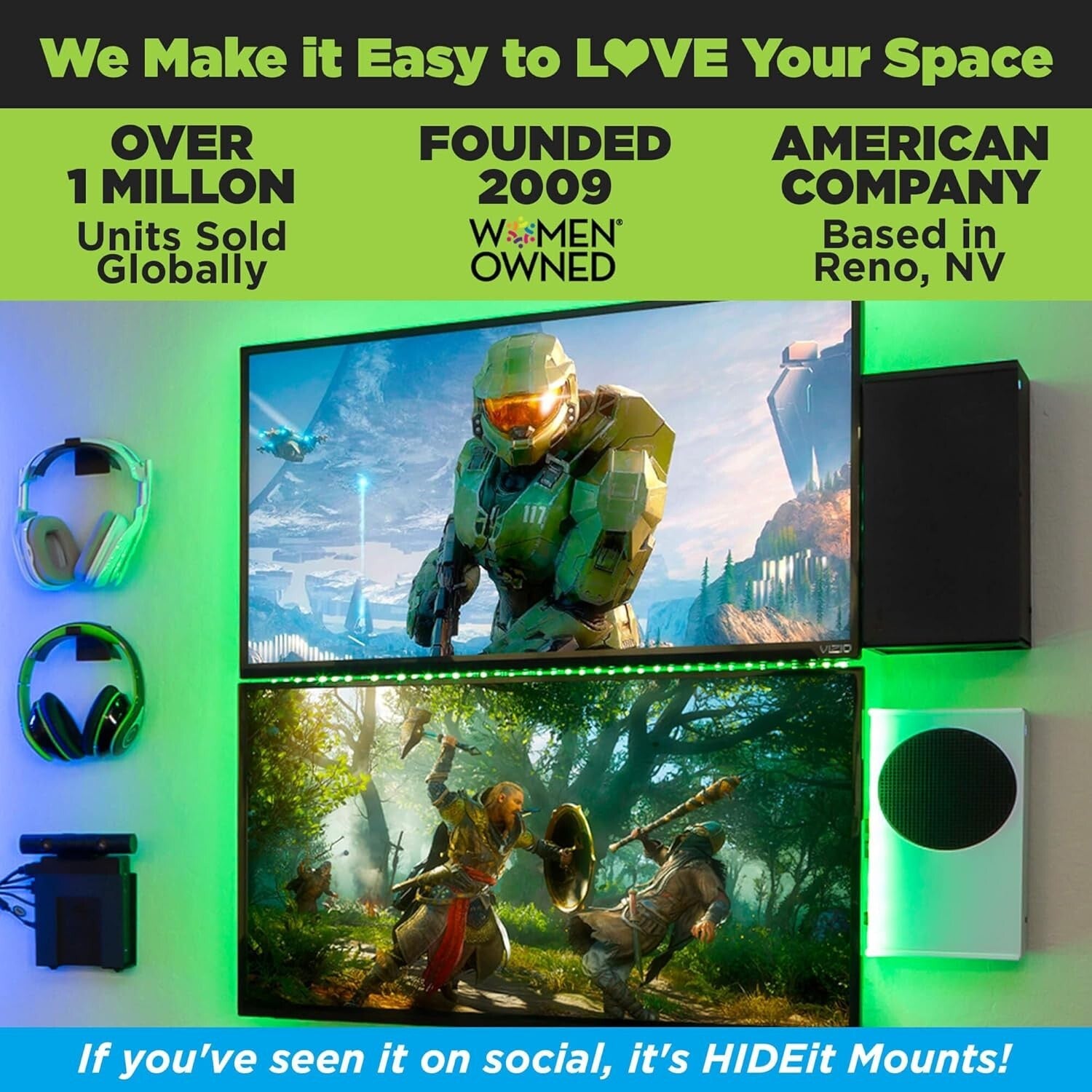 Sleek Wall Mount for Xbox Series X - Durable Steel & Controller Holder Bundle