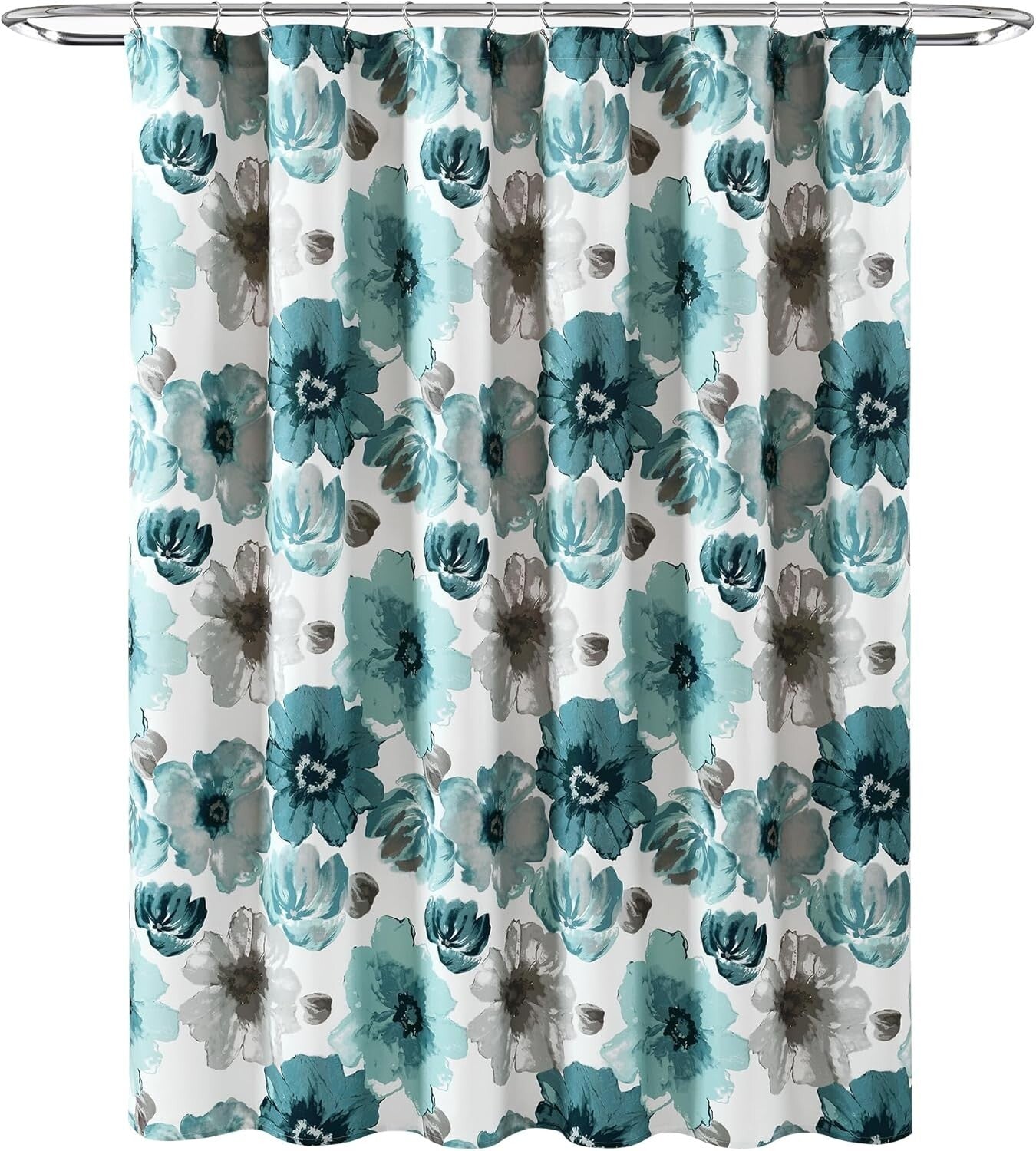 Stylish 100% Polyester Floral Shower Curtain, 72" x 72" - Easy Care and Install