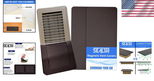 Brown Magnetic Vent Covers Set - Ideal for Floor, Wall, and Ceiling Vents 2-Pack
