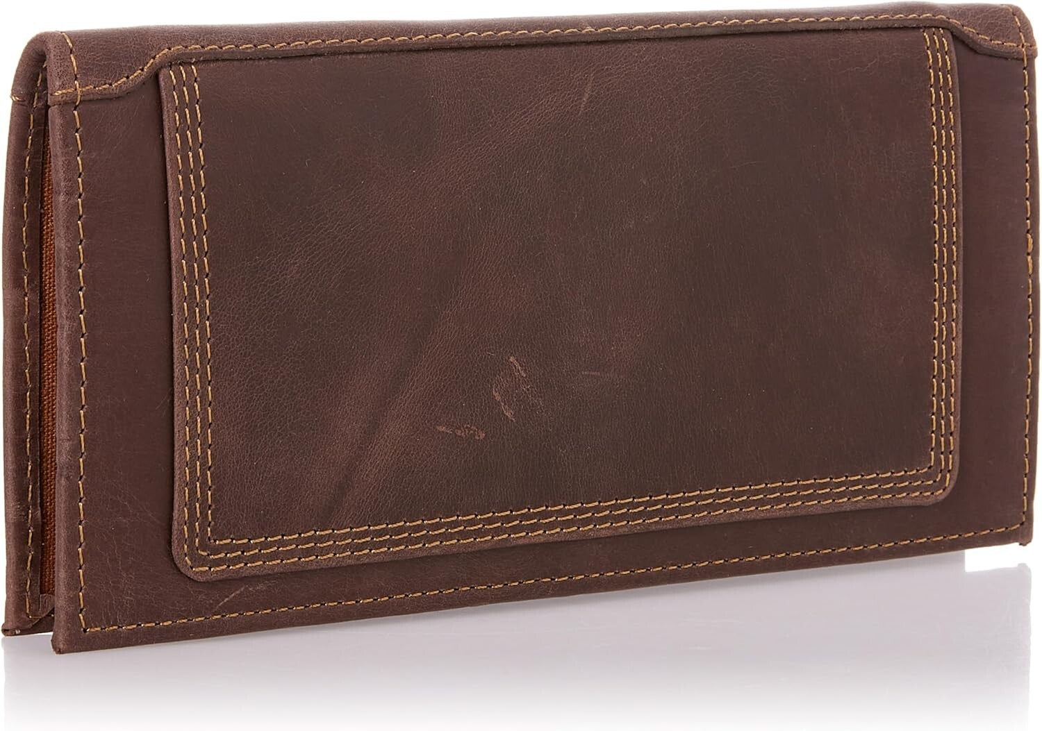 Brown Rodeo Men's Wallet - Rugged Top-Grain Leather with Triple Stitch Design