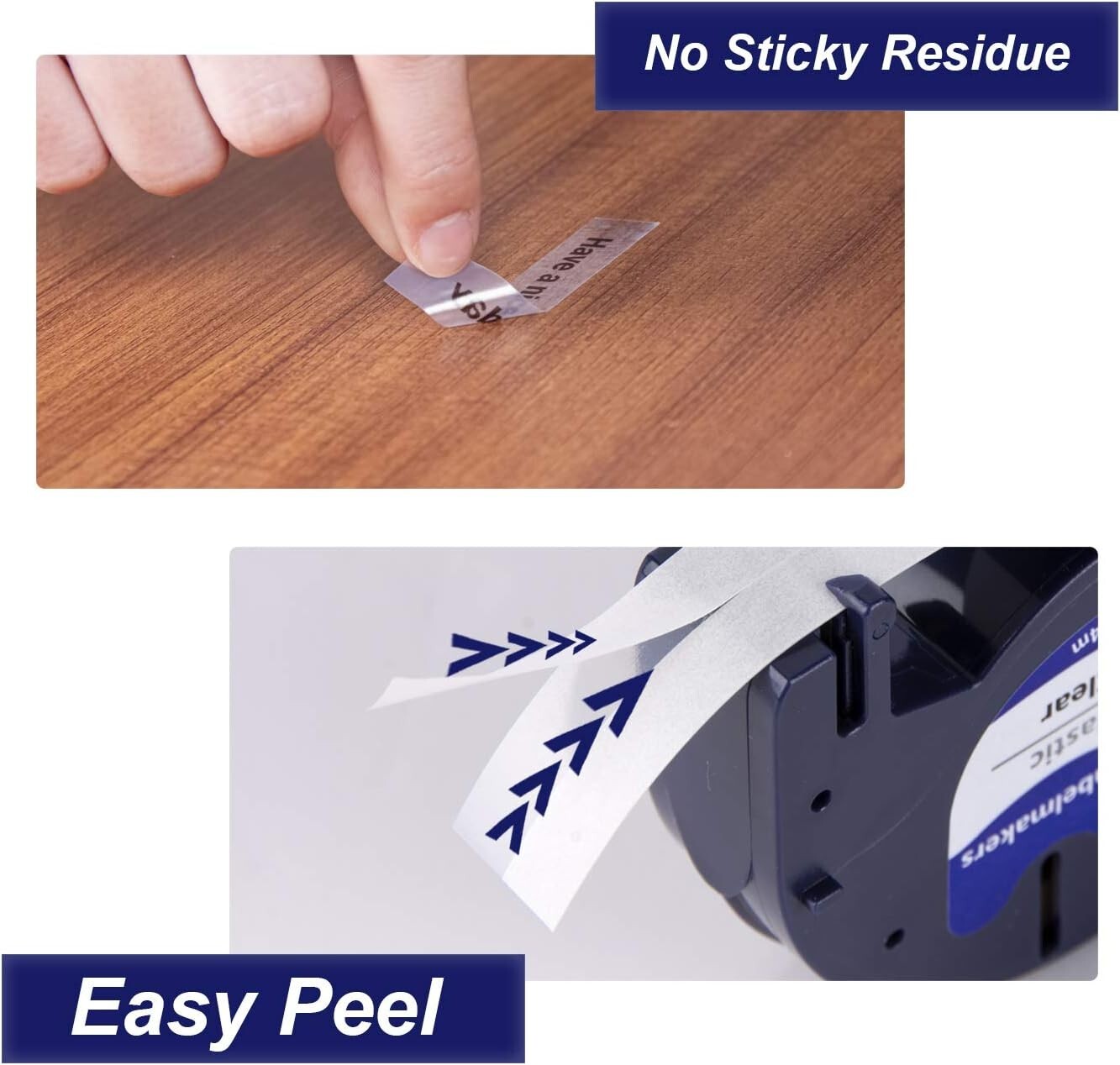 Durable Black on Clear Plastic Labels: 18 Count Compatible with Dymo Printers