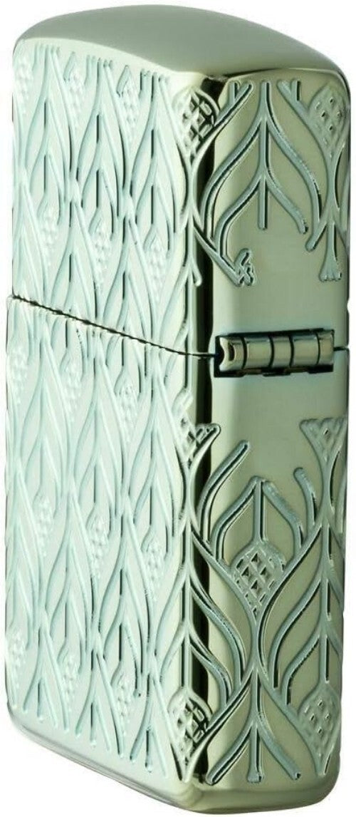 Refillable High Polish Green Brass Pocket Lighter - Perfect Gift Collection