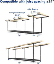 Load image into Gallery viewer, Adjustable Overhead Garage Storage Rack - Metal, 400lbs Capacity, Easy Install