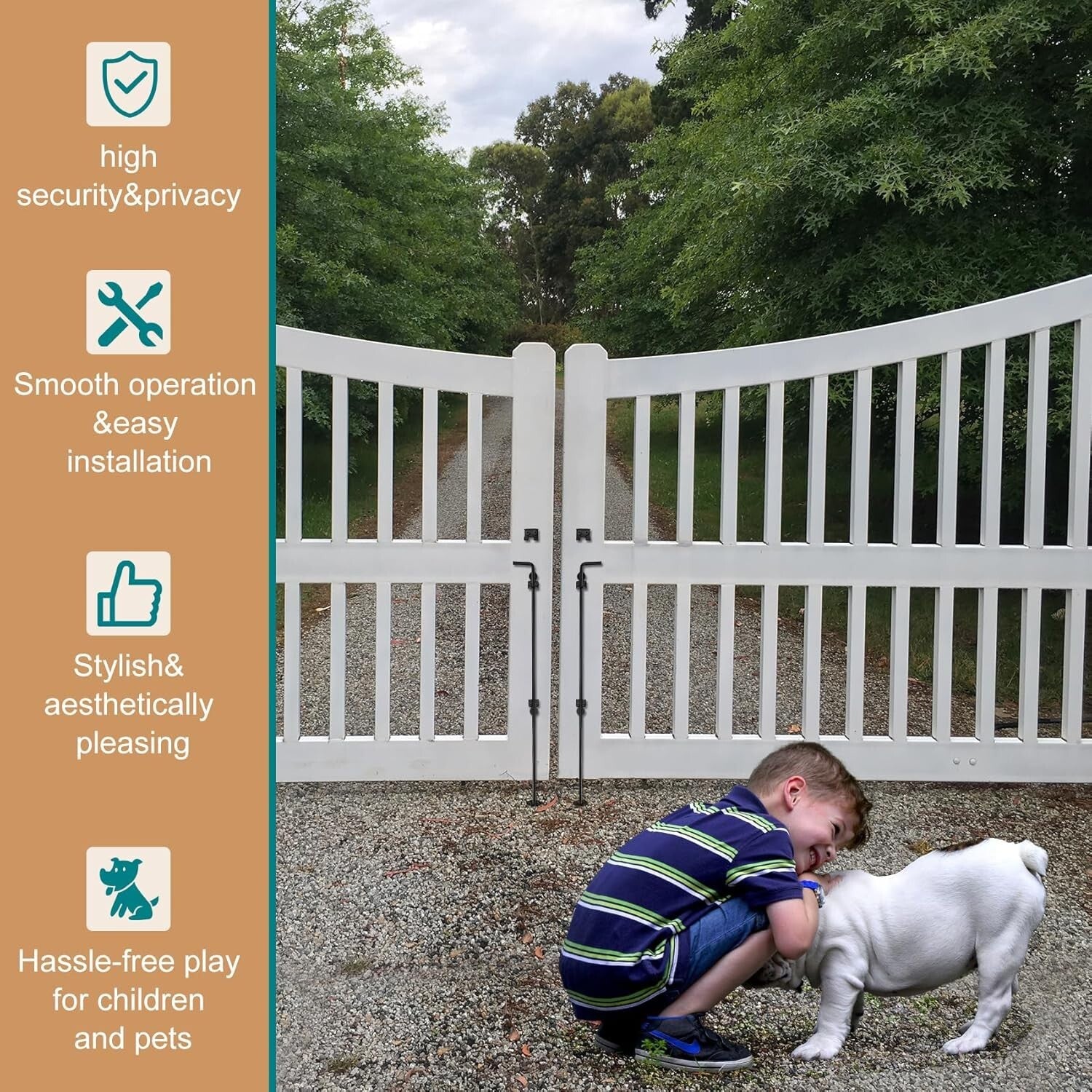 Durable Black Cane Bolt Gate Drop Rod Set - 36'' for Easy Installation (2 Pack)