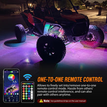 Load image into Gallery viewer, Wireless RGB LED Rock Light Set with App Control for Enhanced Vehicle Visibility