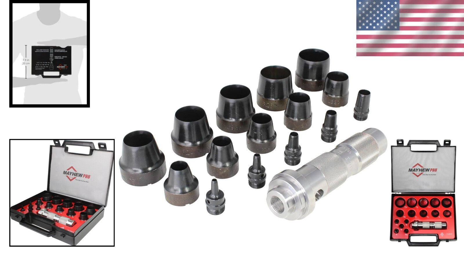 Professional 16-Piece Hollow Punch Set - Precision Tool for Gaskets & Washers