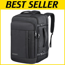 Load image into Gallery viewer, Convertible Carry-On Backpack - 50L Large Laptop &amp; Shoe Compartment Bag in Black