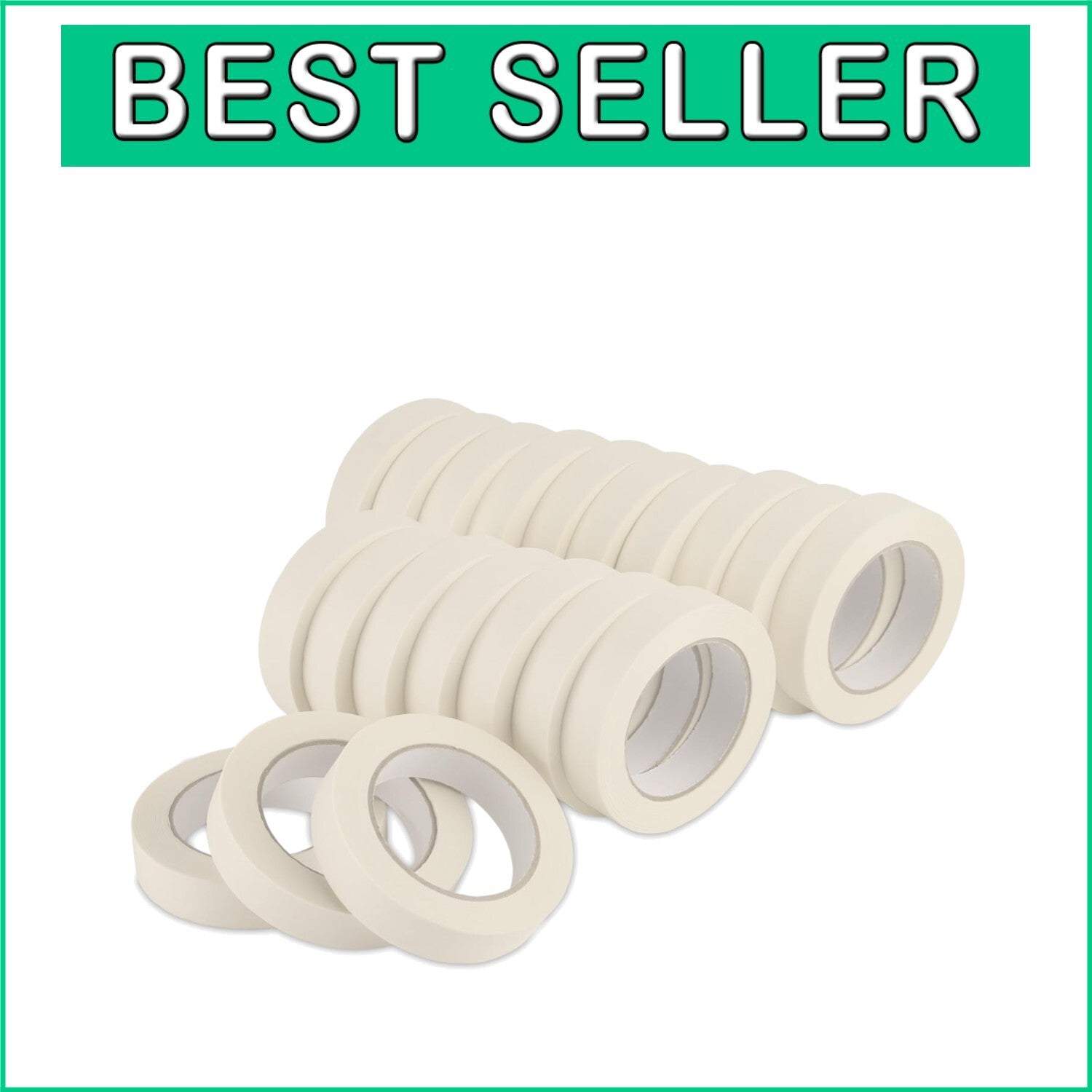 Easy Tear 1 Inch Masking Tape 20 Pack - Reliable Adhesion for All Your Projects