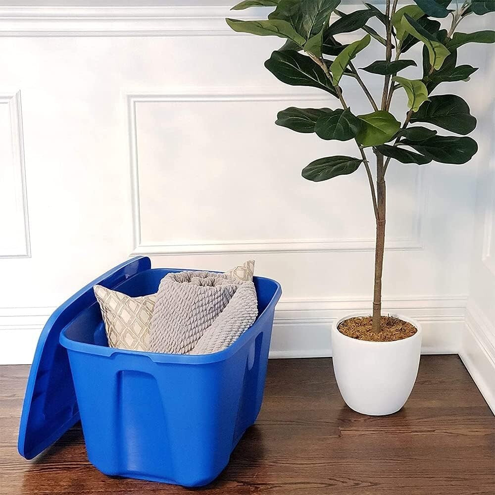 4-Pack Heavy Duty 18 Gallon Plastic Storage Bins - Durable & Water-Resistant