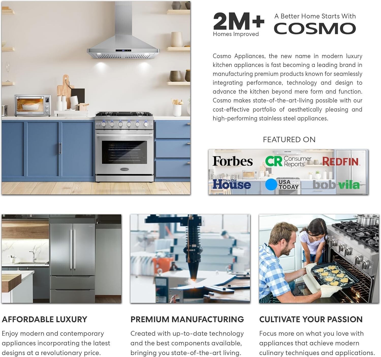 380 CFM Island Mount Range Hood with Touch Controls & Dishwasher-Safe Filters