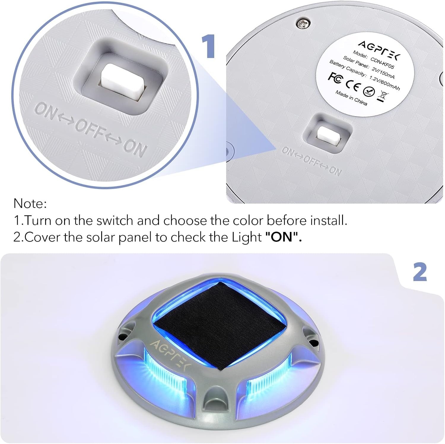 Aluminum Solar Driveway Lights 12-Pack - Durable & Long-Lasting Illumination