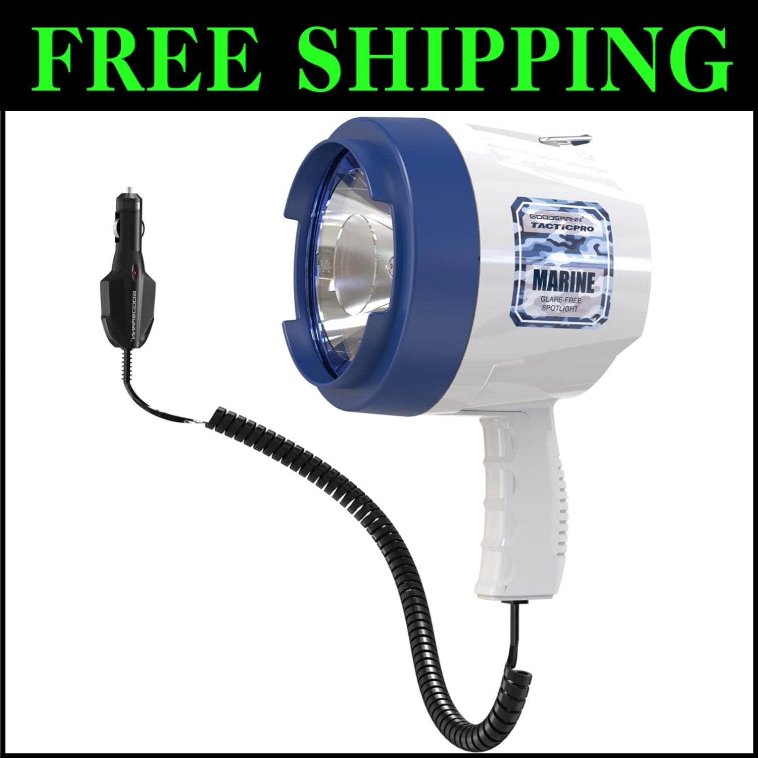Portable 1200 Lumen Waterproof Handheld Spotlight with 12V Car Charger