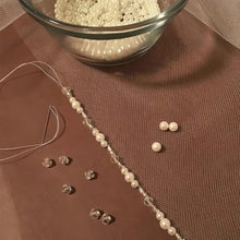 Load image into Gallery viewer, Elegant Fingertip Length Bridal Veil with Pearls and Crystals - Tulle Perfection