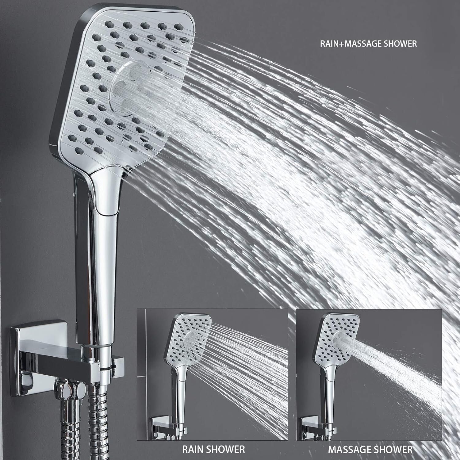 Elegant Wall-Mounted Tub Shower Faucet with High Flow & Self-Cleaning Feature