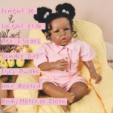 Load image into Gallery viewer, Realistic 20-Inch African American Reborn Doll with Soft Body - Perfect Gift Set