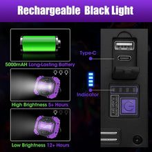 Load image into Gallery viewer, Portable 2 Pack Magnetic Black Light with 5000mAh Battery - Perfect for Parties