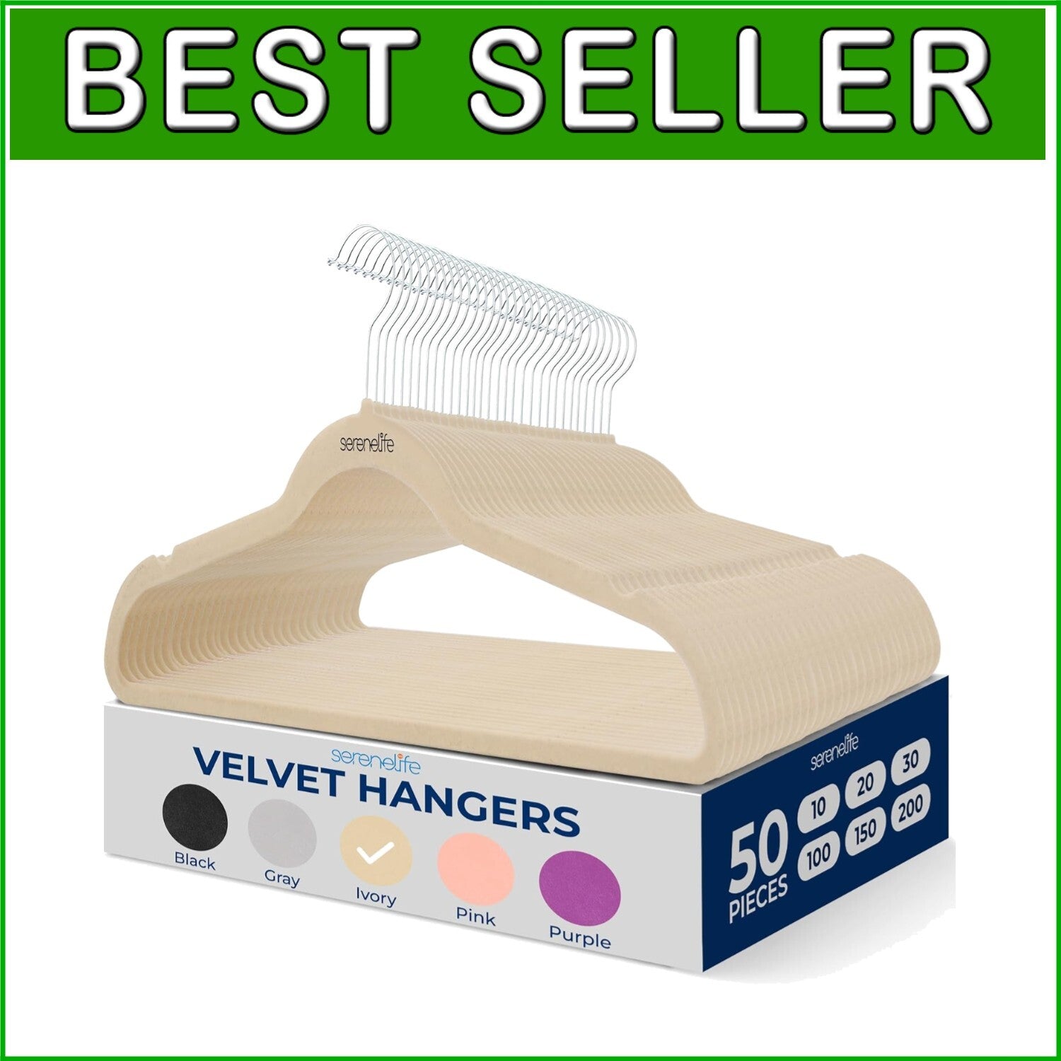 Durable 50-Pack Velvet Hangers - Lightweight & Slim Design for Closet Elegance
