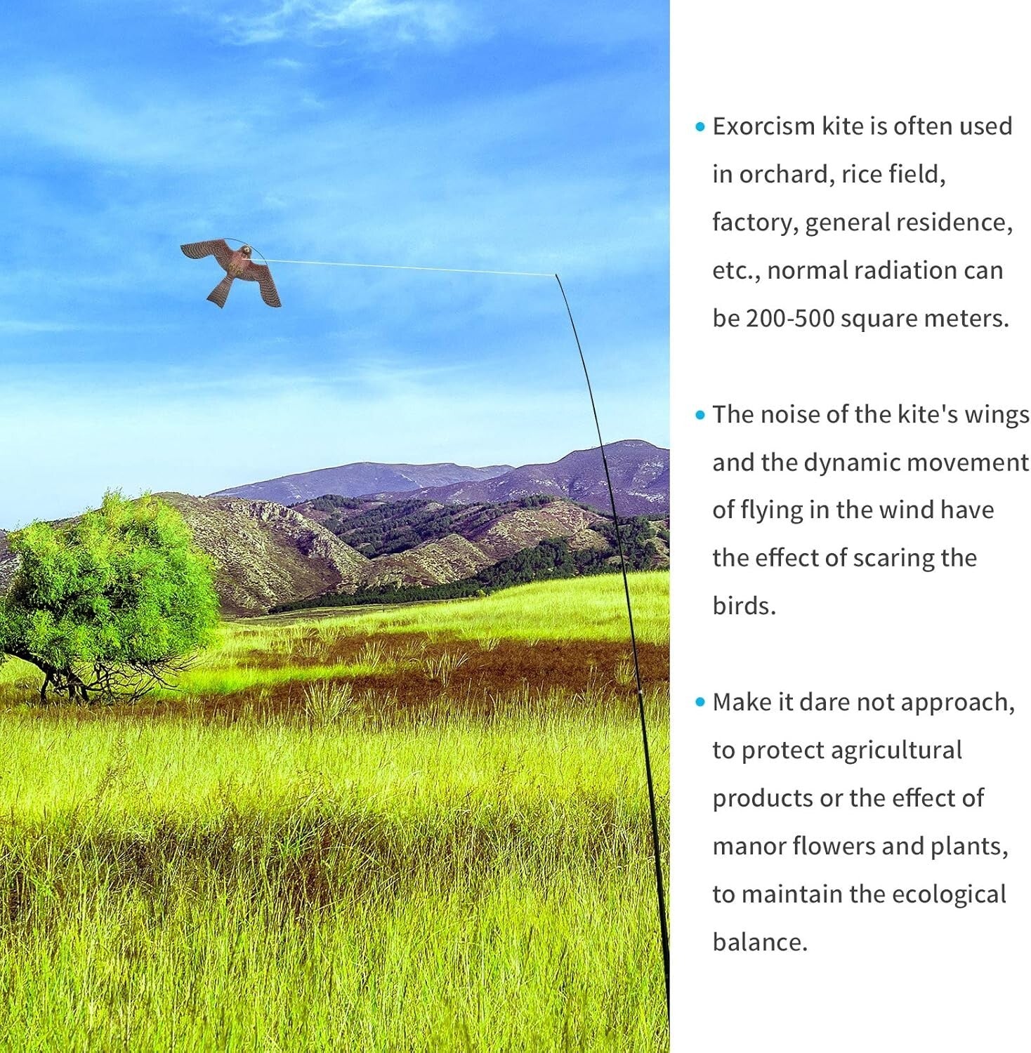 Durable Red Bird Scarer Flying Kite with Multi-layer Construction - 2 Piece Set