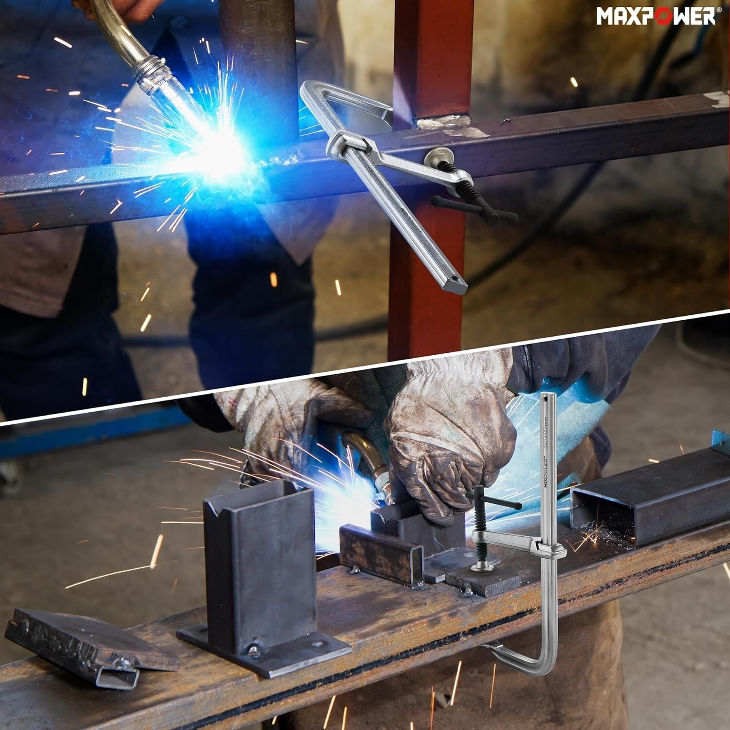 12-Inch Forged Steel F Clamps with 4-3/4-Inch Throat Depth - Reliable & Durable