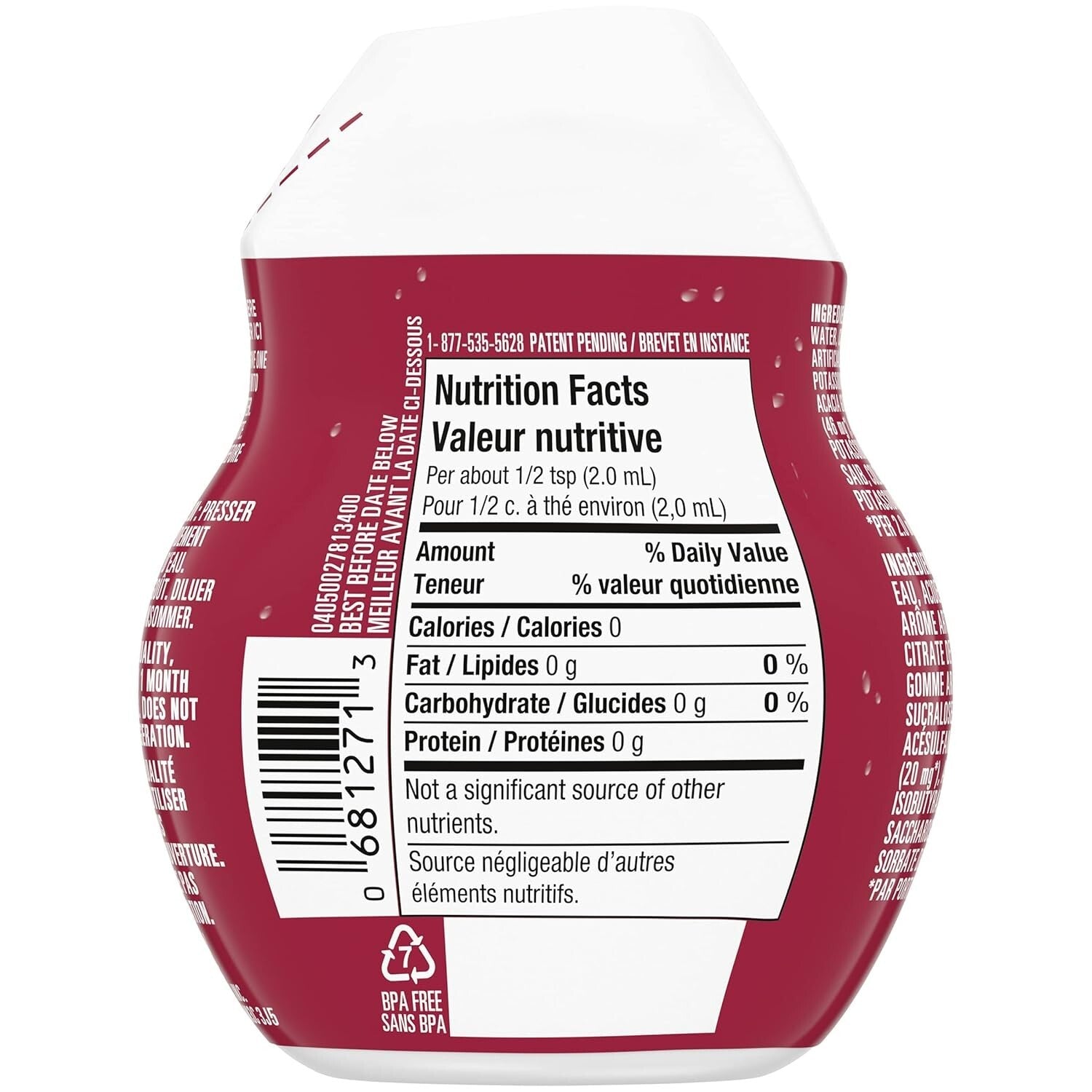 Cherry Liquid Drink Mix, 48mL Bottles - Pack of 12, Zero Calorie Refreshment