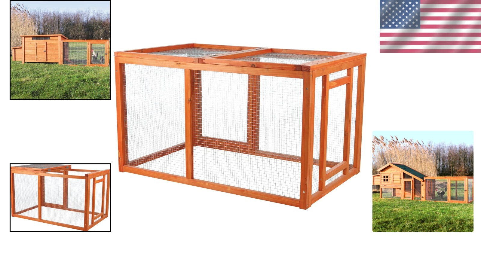 Compact Chicken Run for Small Animals with Mesh Cover - Safe, Stylish, 45"x27"