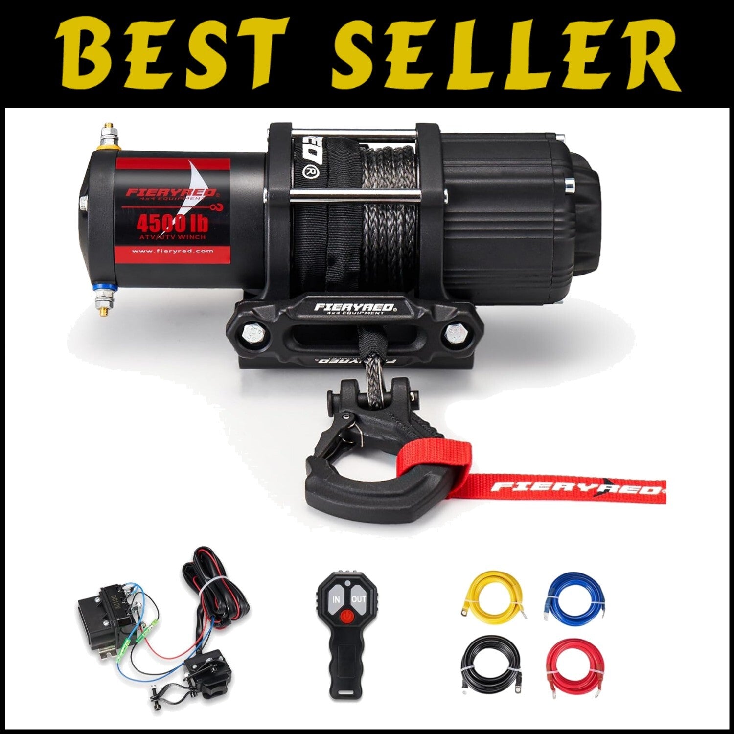 High-Performance 12V 4500LBS Winch with Wireless Remote & Tough Synthetic Rope