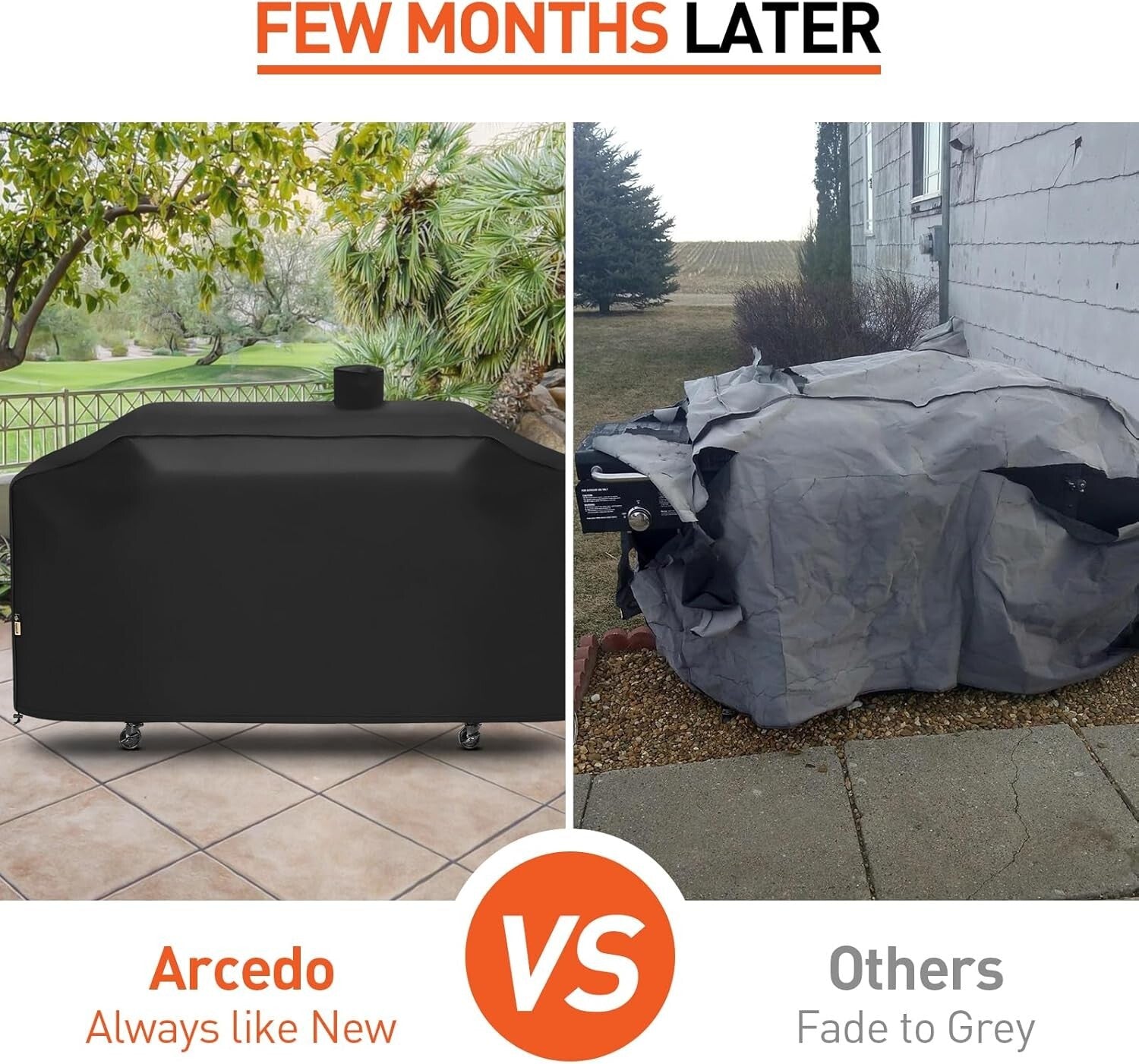 Durable Fade-Resistant Grill Cover for 75" Combo Grills - Adjustable Drawstring