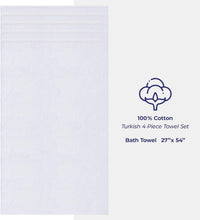 Load image into Gallery viewer, Luxury 4 Piece Bath Towel Set - 100% Cotton, 27x54" Super Absorbent White Towels