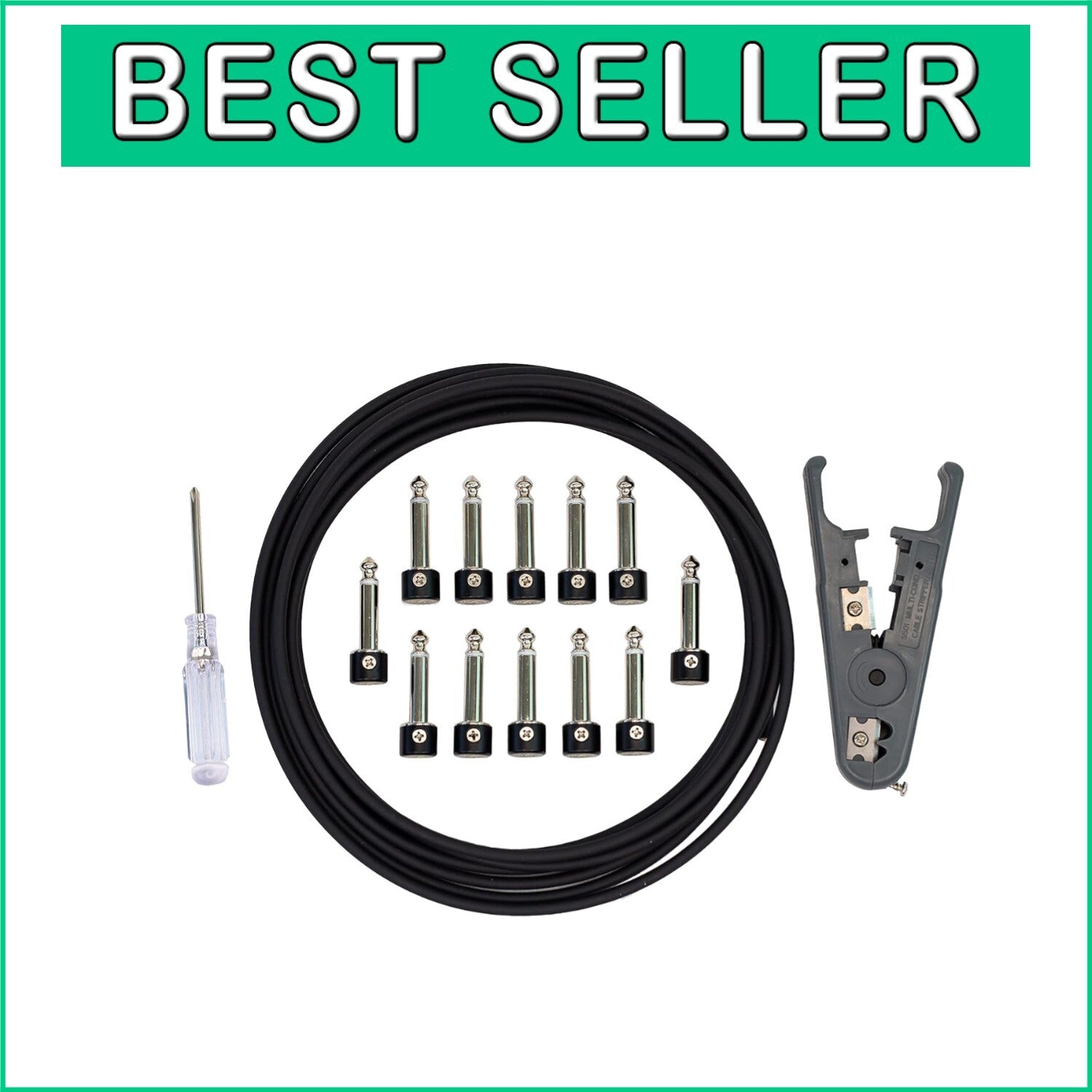 6 Piece Solderless Guitar Pedal Patch Cable Set - Ideal for Tidy Pedalboards