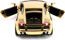 Load image into Gallery viewer, Fast &amp; Furious Gold Chrome Lamborghini Gallardo Collector's Die-Cast Car - 1:24