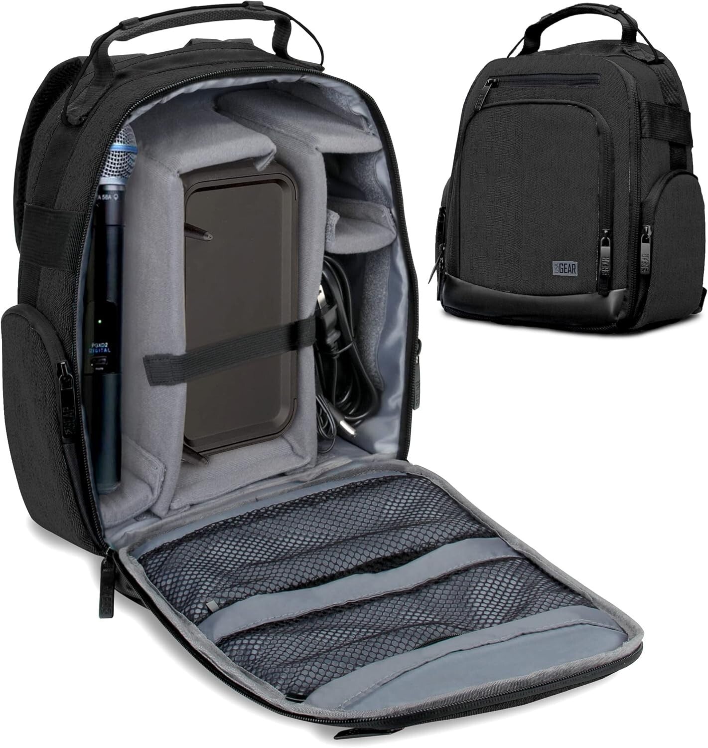 Lightweight & Compact Audio Backpack - Fits Shure, Sennheiser, Rode Microphones