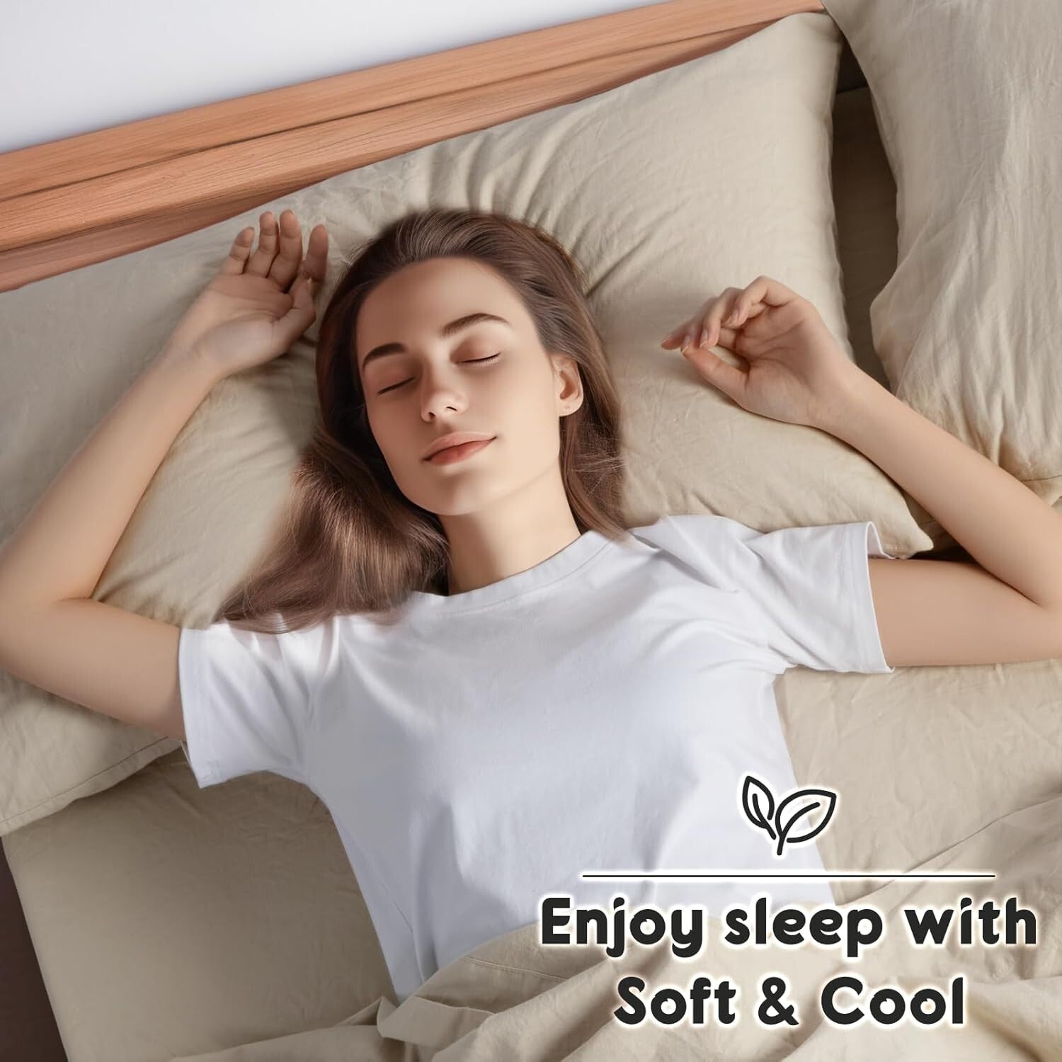 Luxury King Size Linen Sheet Set - Soft, Anti-Tear & Machine Washable - 4 Pieces