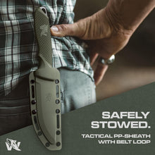 Load image into Gallery viewer, W-SCANDI Full Tang Survival Knife with Tactical Sheath - 4.6'' Razor-Sharp Blade