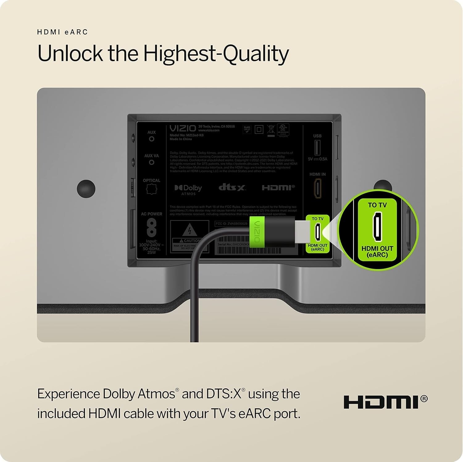 M-Series 2.1 Sound Bar with Built-in Subwoofers & Alexa - Dolby Atmos Experience