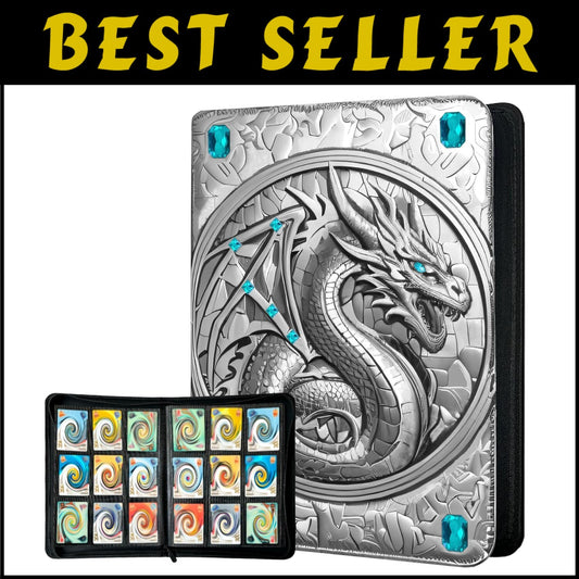 Exclusive Silvery Blue Card Album with 20 Double-Sided Pages for Collectibles