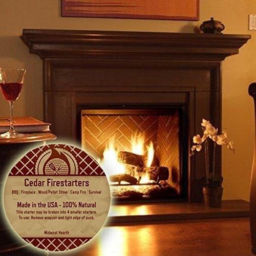 36 Pack Cedar Fire Starters - Natural, Toxin-Free Solution for Quick Fires