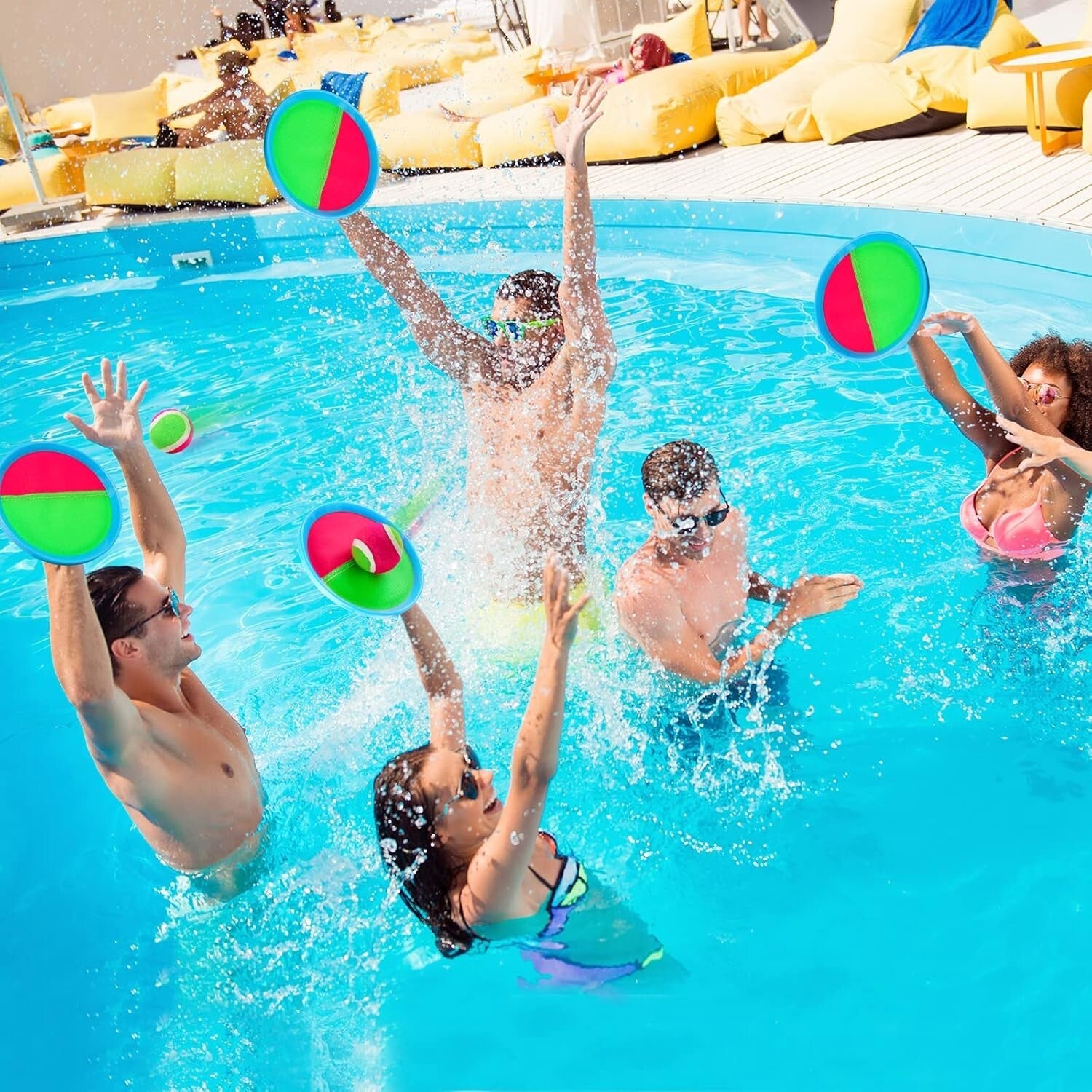 Classic Toss and Catch Set for Kids with 8 Paddles - Perfect for Beach & Pool