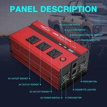 Load image into Gallery viewer, Versatile 2000W Modified Sine Wave Inverter - Perfect for Home, Vehicle &amp; Solar