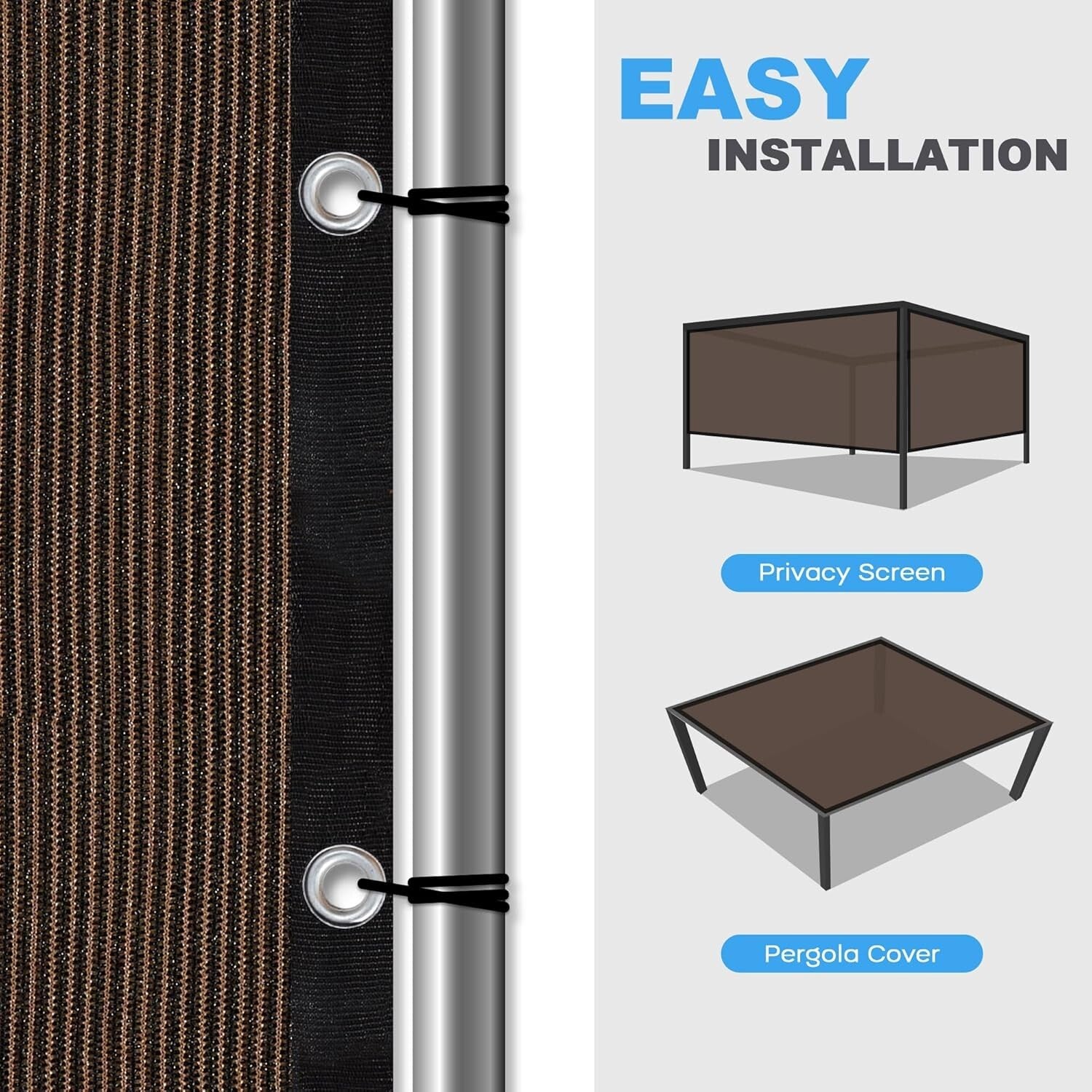 Versatile 8x10 FT Privacy Shade Fabric with Double Grommets for Outdoor Spaces