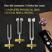 Load image into Gallery viewer, Travel-Friendly Healing Tuning Forks for Reiki &amp; Meditation - Complete Kit