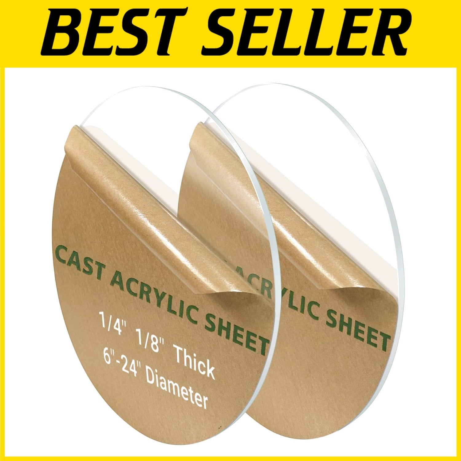 Versatile 2-Piece Clear Plexiglass Circle Set - Ideal for Projects & Tabletops