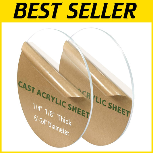 Versatile 2-Piece Clear Plexiglass Circle Set - Ideal for Projects & Tabletops