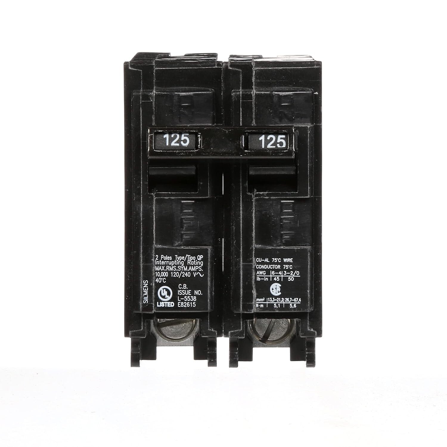 10,000 AIC Double Pole Circuit Breaker for Overload and Short-Circuit Protection